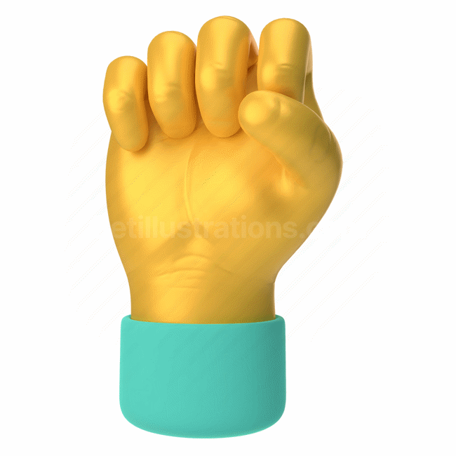 emoticon, emoji, sticker, gesture, fist, up, yellow